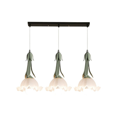 PetalGlow Floral Motif Pendant Lamp With Soft Glow - OpalDwell