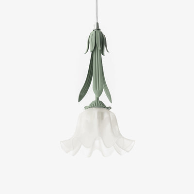 PetalGlow Floral Motif Pendant Lamp With Soft Glow - OpalDwell