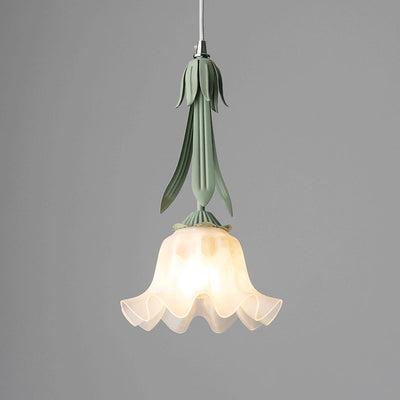 PetalGlow Floral Motif Pendant Lamp With Soft Glow - OpalDwell