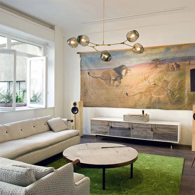 LustraNova Glass Bubble Pendant Light With Branching Arms Ambient Lighting - OpalDwell