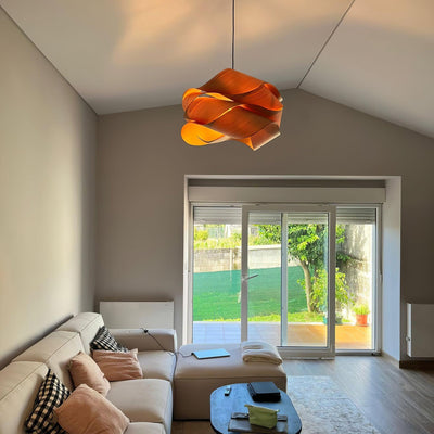 SylvaOak Wood Grain Pendant Light With Soft Ambient Glow - OpalDwell