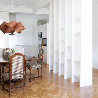 LumaOak Handcrafted Wood Grain Pendant Light for Living - OpalDwell