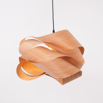 LumaOak Handcrafted Wood Grain Pendant Light for Living - OpalDwell