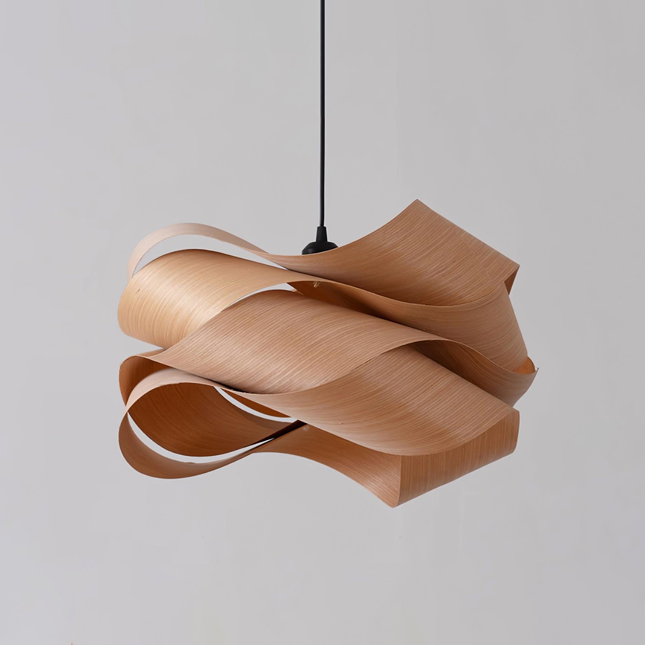 SylvaOak Wood Grain Pendant Light With Soft Ambient Glow - OpalDwell