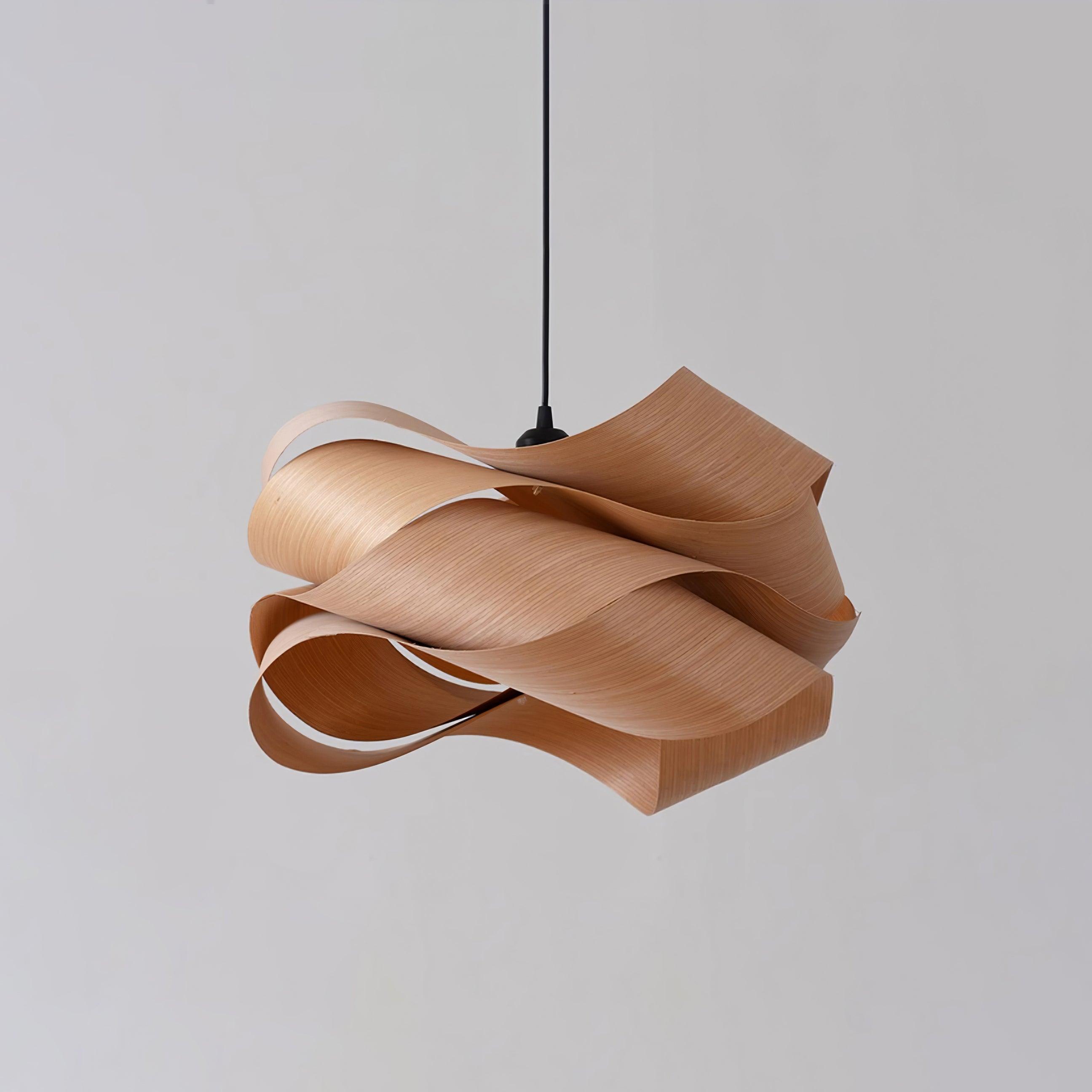 LumaOak Handcrafted Wood Grain Pendant Light for Living - OpalDwell