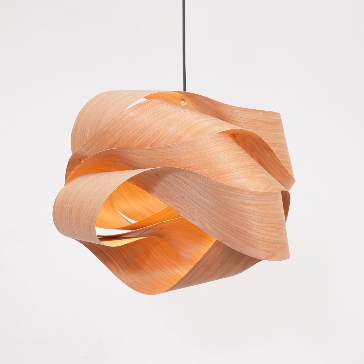 SylvaOak Wood Grain Pendant Light With Soft Ambient Glow - OpalDwell