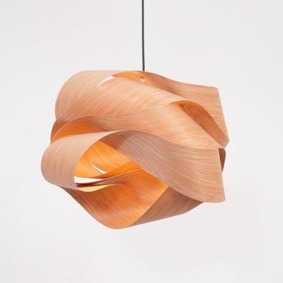 SylvaOak Wood Grain Pendant Light With Soft Ambient Glow - OpalDwell