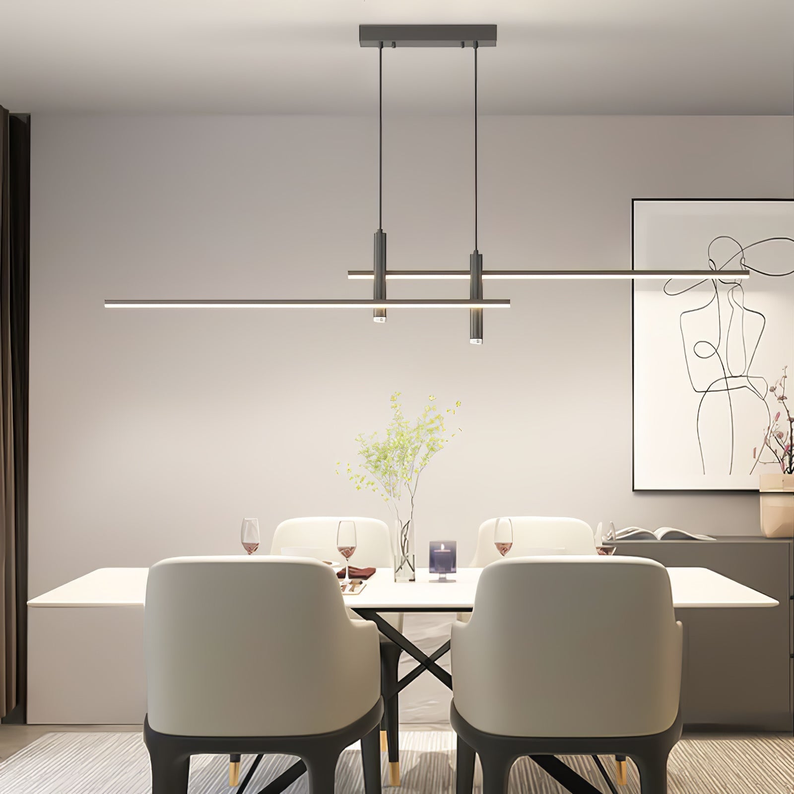 Nexa Linear Pendant Light for Modern Dining Room Lighting - OpalDwell