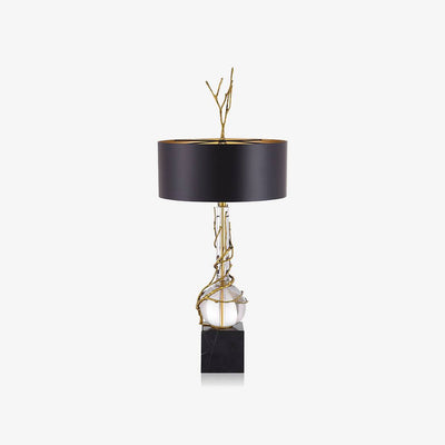 Elegant Marble Base Table Lamp With Black Shade - Modern Designer Lighting - OpalDwell