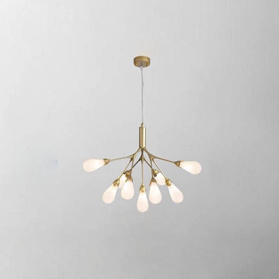 Modern Gold Branch Chandelier, Contemporary Ceiling Light For Living And Dining Rooms OpalDwell