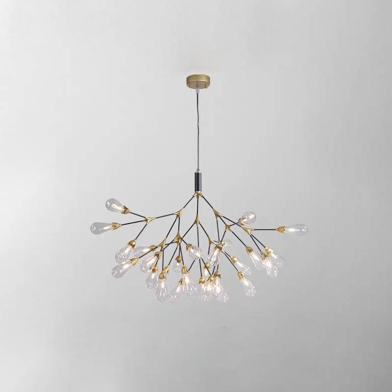 Modern Gold Branch Chandelier, Contemporary Ceiling Light For Living And Dining Rooms OpalDwell