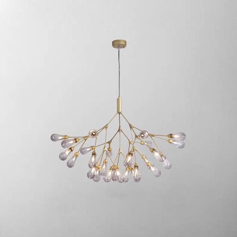 Modern Gold Branch Chandelier, Contemporary Ceiling Light For Living And Dining Rooms OpalDwell