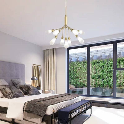 Modern Gold Branch Chandelier, Contemporary Ceiling Light For Living And Dining Rooms OpalDwell