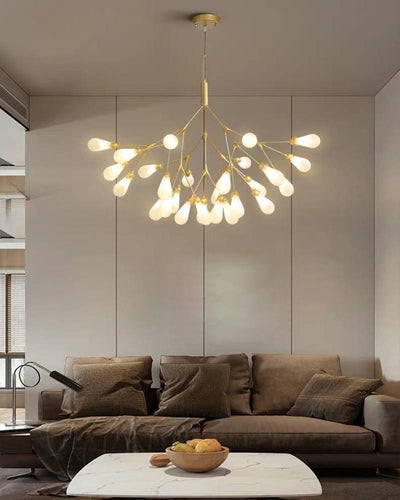Modern Gold Branch Chandelier, Contemporary Ceiling Light For Living And Dining Rooms OpalDwell