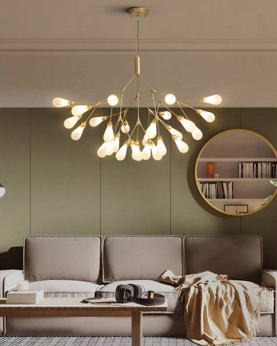 Modern Gold Branch Chandelier, Contemporary Ceiling Light For Living And Dining Rooms OpalDwell