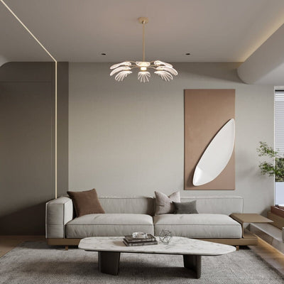 AuroraLuxe Elegant Gold Modern Dining Room Chandelier Light OpalDwell