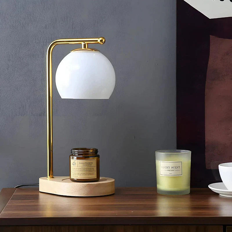 Aurora Candle Warmer Lamp With Adjustable Glow, Modern Minimalist Design - OpalDwell