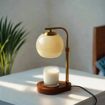 Aurora Candle Warmer Lamp With Adjustable Glow, Modern Minimalist Design - OpalDwell