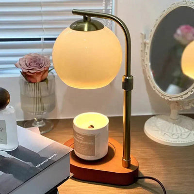 Aurora Candle Warmer Lamp With Adjustable Glow, Modern Minimalist Design - OpalDwell