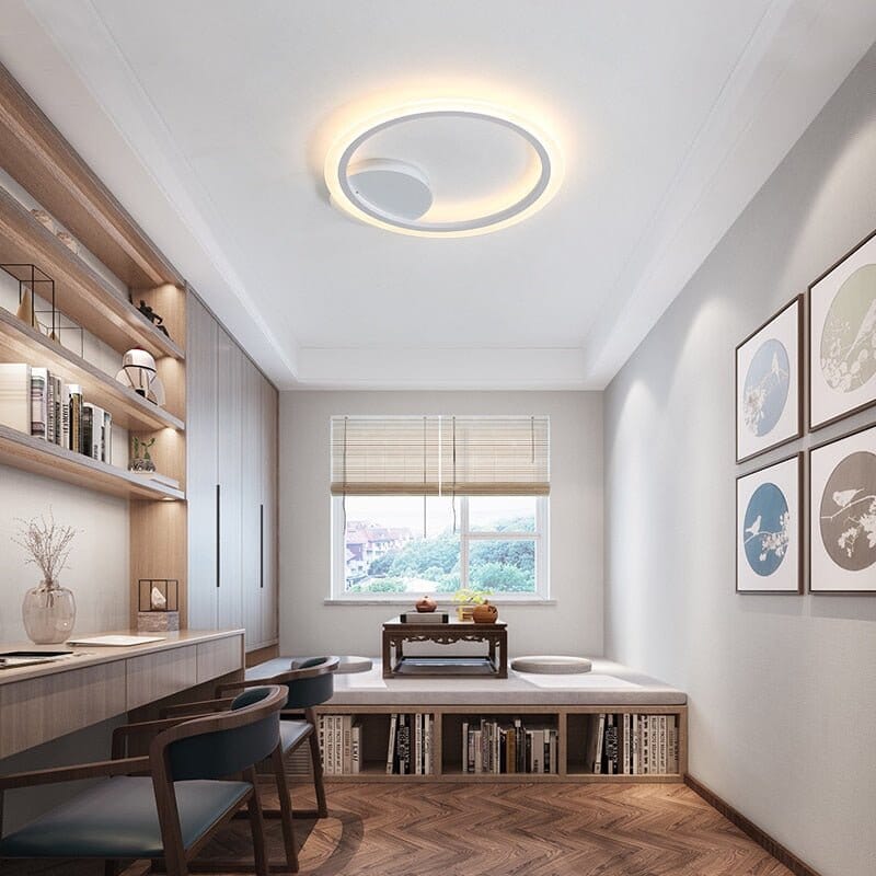 NovaLux Modern Sleek LED Flush Mount Ceiling Light Fixture OpalDwell