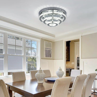 Lustrous Crystal Round Chandelier Light, Elegant Modern Dazzling OpalDwell
