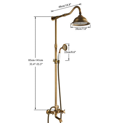 Marlen Classic Antique Brass In-Wall Shower System for Bathroom and Outdoor Use | OpalDwell OpalDwell