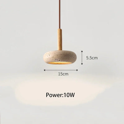 LumaStone Travertine Mini Pendant Light LED for Living Rooms - OpalDwell