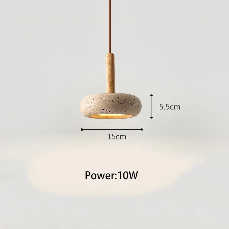 LumaStone Travertine Mini Pendant Light LED for Living Rooms - OpalDwell