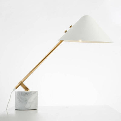Elegant Marble Base Table Lamp Modern Brass Desk Light - OpalDwell