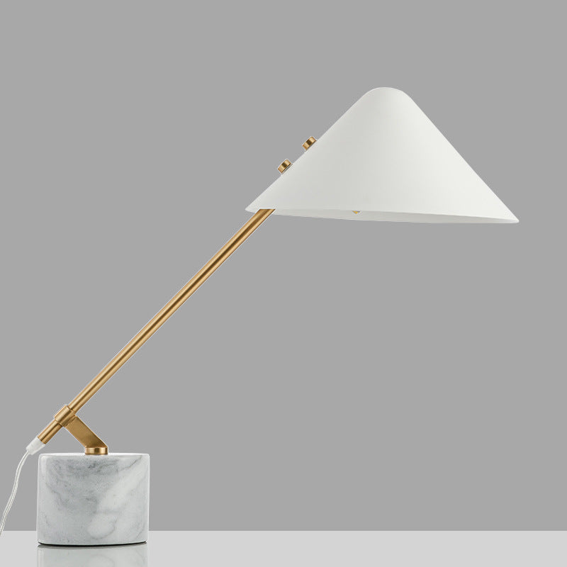 Elegant Marble Base Table Lamp Modern Brass Desk Light - OpalDwell