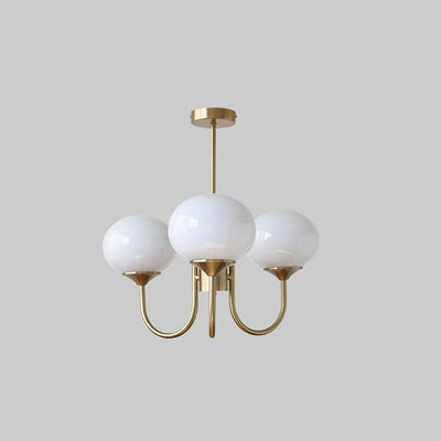 Alora Marshmallow Chandelier With Pink Glass Shades - OpalDwell