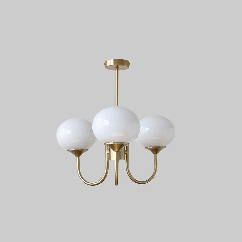 Alora Marshmallow Chandelier With Pink Glass Shades - OpalDwell