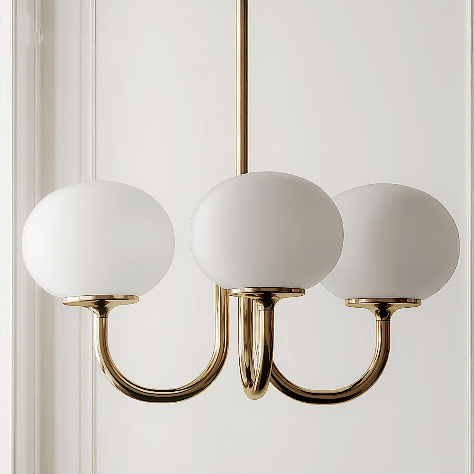 Alora Marshmallow Chandelier With Pink Glass Shades - OpalDwell