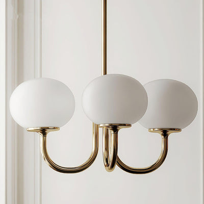 Alora Marshmallow Chandelier With Pink Glass Shades - OpalDwell