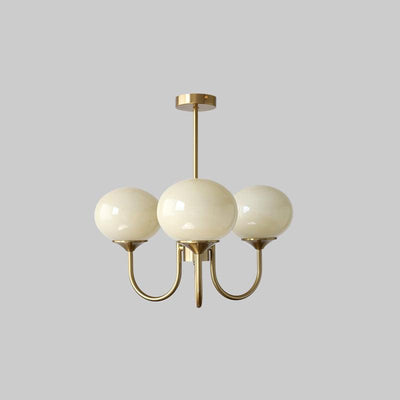Alora Marshmallow Chandelier With Pink Glass Shades - OpalDwell