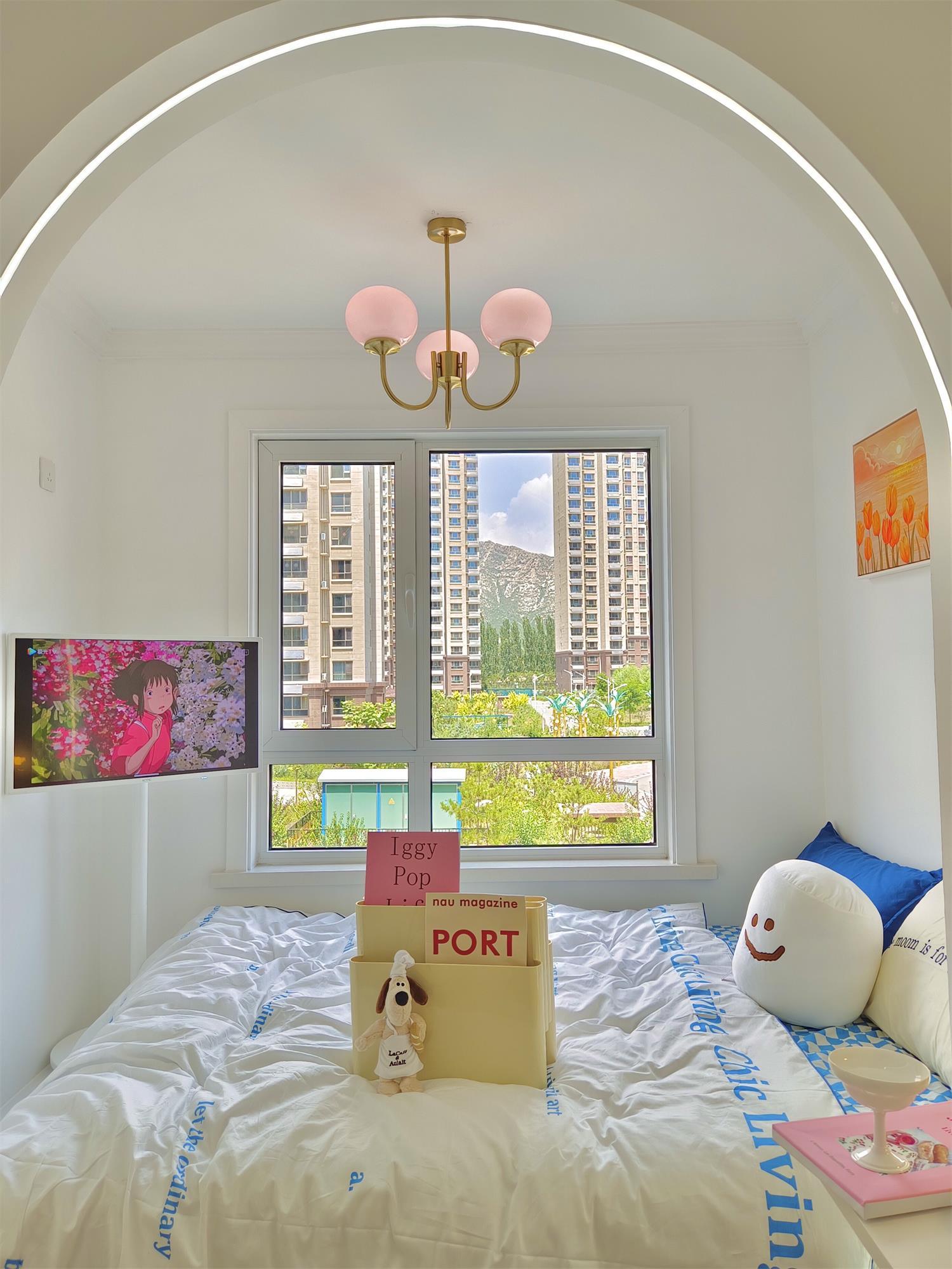 Alora Marshmallow Chandelier With Pink Glass Shades - OpalDwell