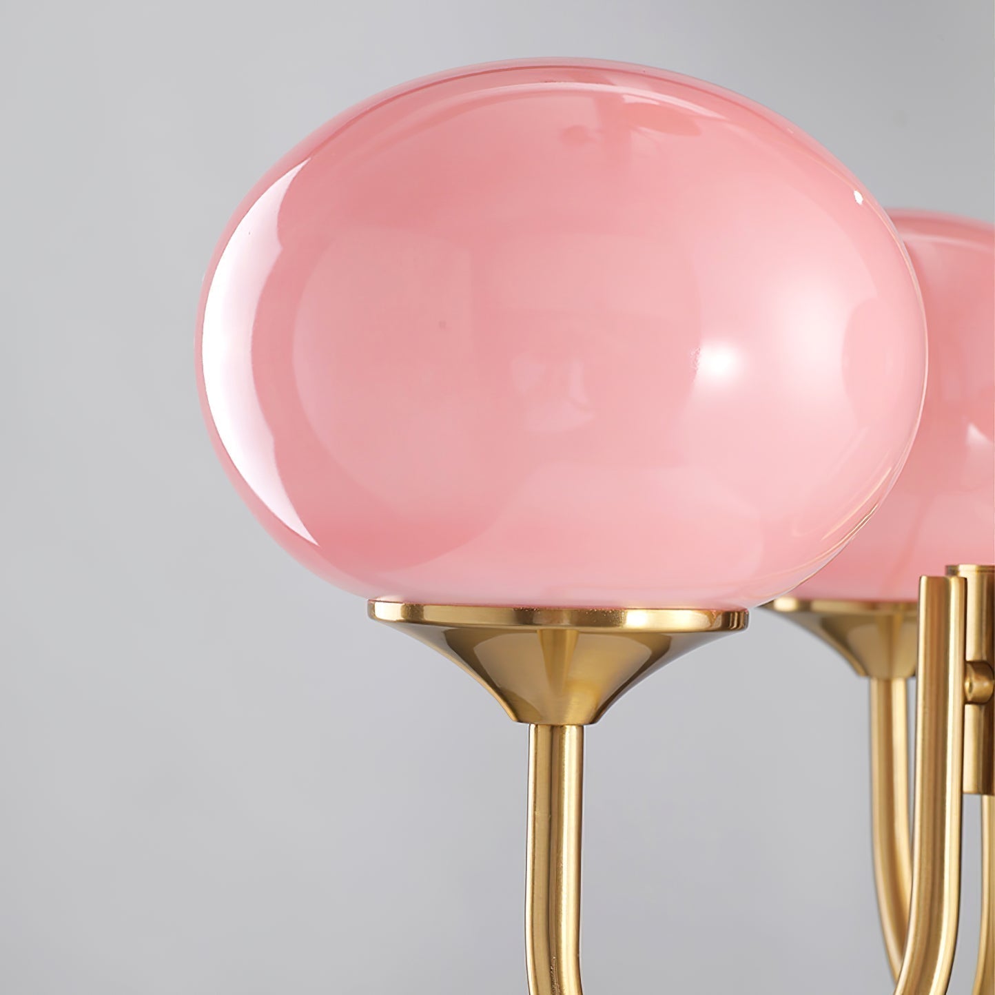 Alora Marshmallow Chandelier With Pink Glass Shades - OpalDwell