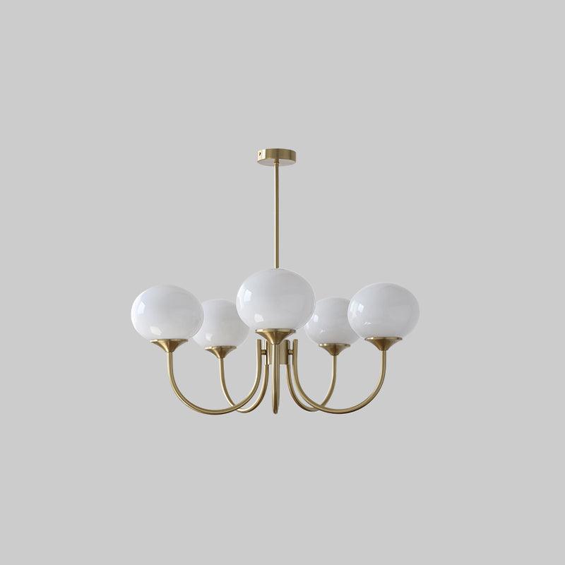 Alora Marshmallow Chandelier With Pink Glass Shades - OpalDwell