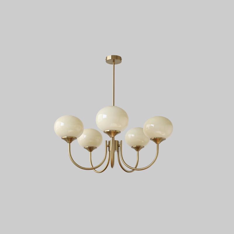 Alora Marshmallow Chandelier With Pink Glass Shades - OpalDwell