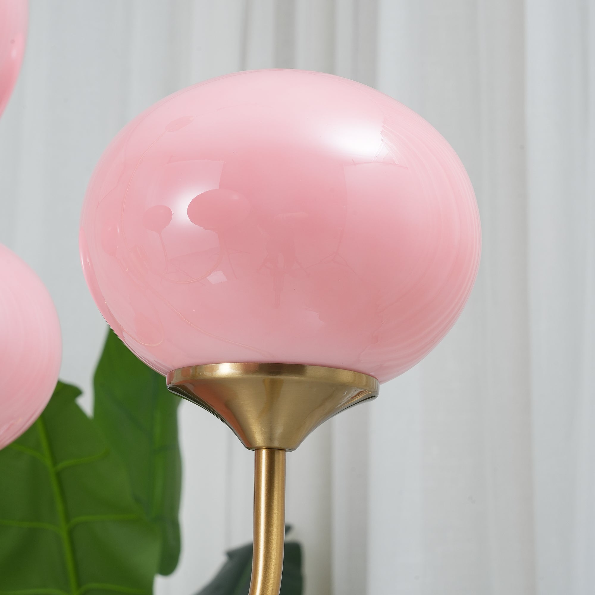 Alora Marshmallow Chandelier With Pink Glass Shades - OpalDwell