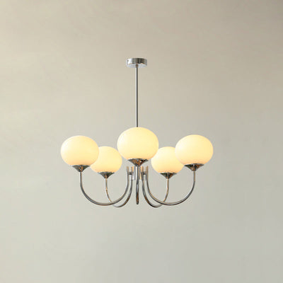 Alora Marshmallow Chandelier With Pink Glass Shades - OpalDwell