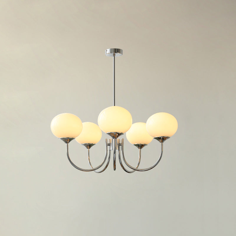 Alora Marshmallow Chandelier With Pink Glass Shades - OpalDwell