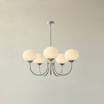 Alora Marshmallow Chandelier With Pink Glass Shades - OpalDwell