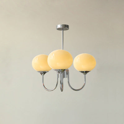 Alora Marshmallow Chandelier With Pink Glass Shades - OpalDwell