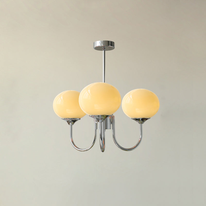 Alora Marshmallow Chandelier With Pink Glass Shades - OpalDwell