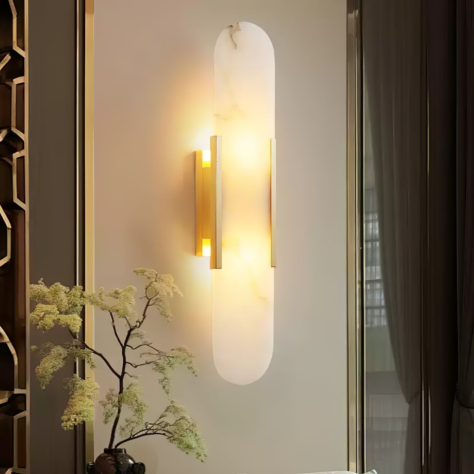 Lunara | Luxury Alabaster Wall Lamp with Warm Glow - OpalDwell