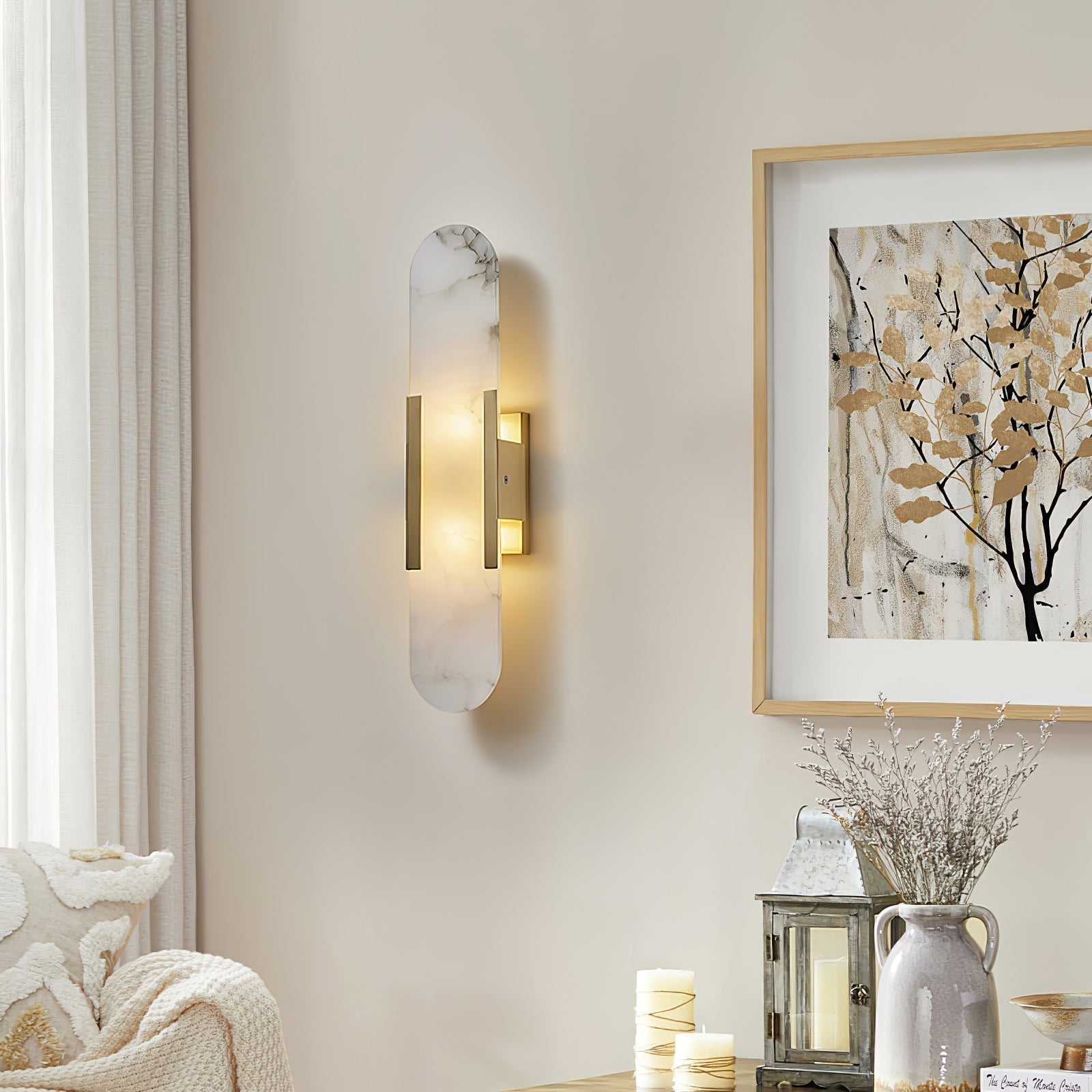 Lunara | Luxury Alabaster Wall Lamp with Warm Glow - OpalDwell