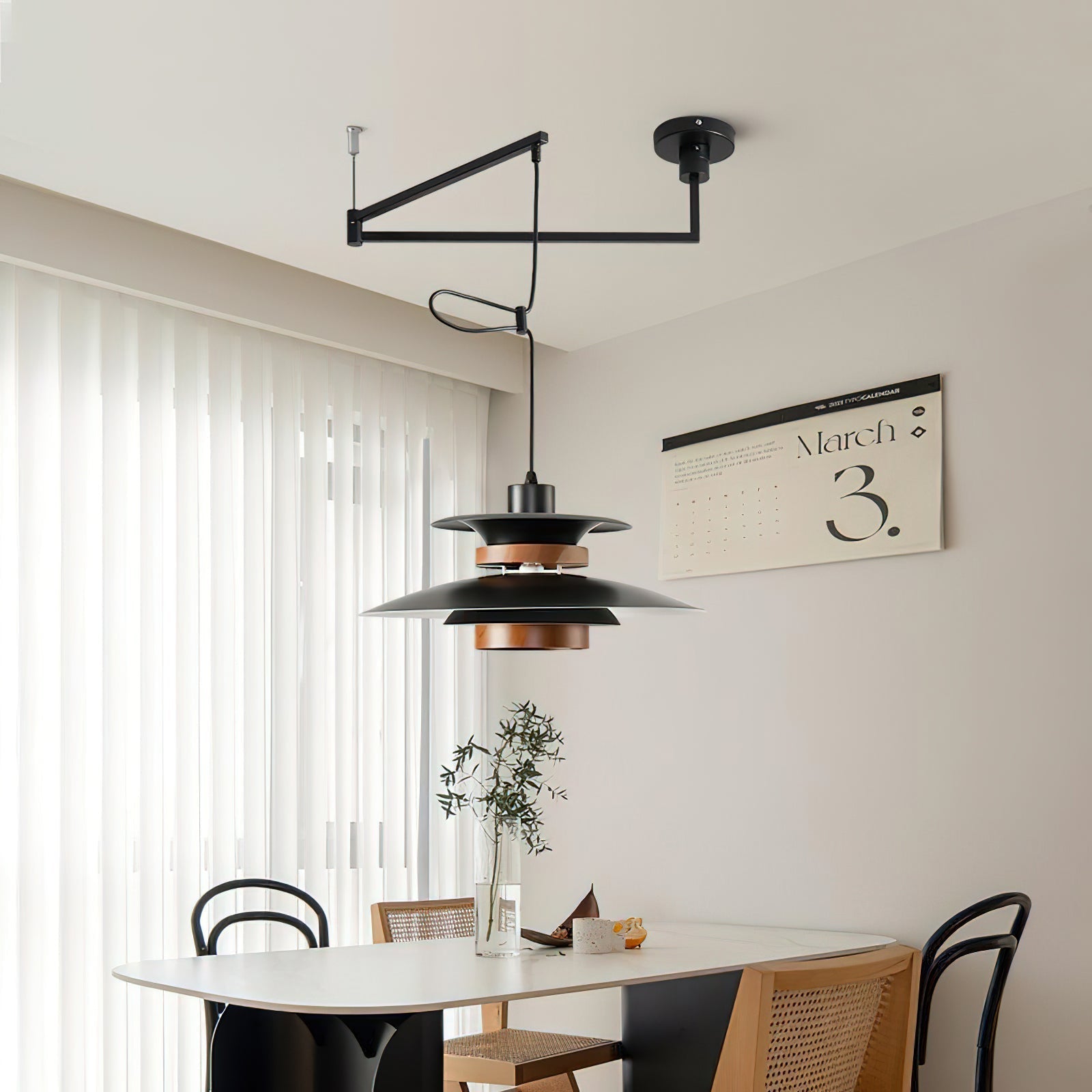 Solva Swivel Arm Pendant Lamp With Four Shades Nordic Style - OpalDwell