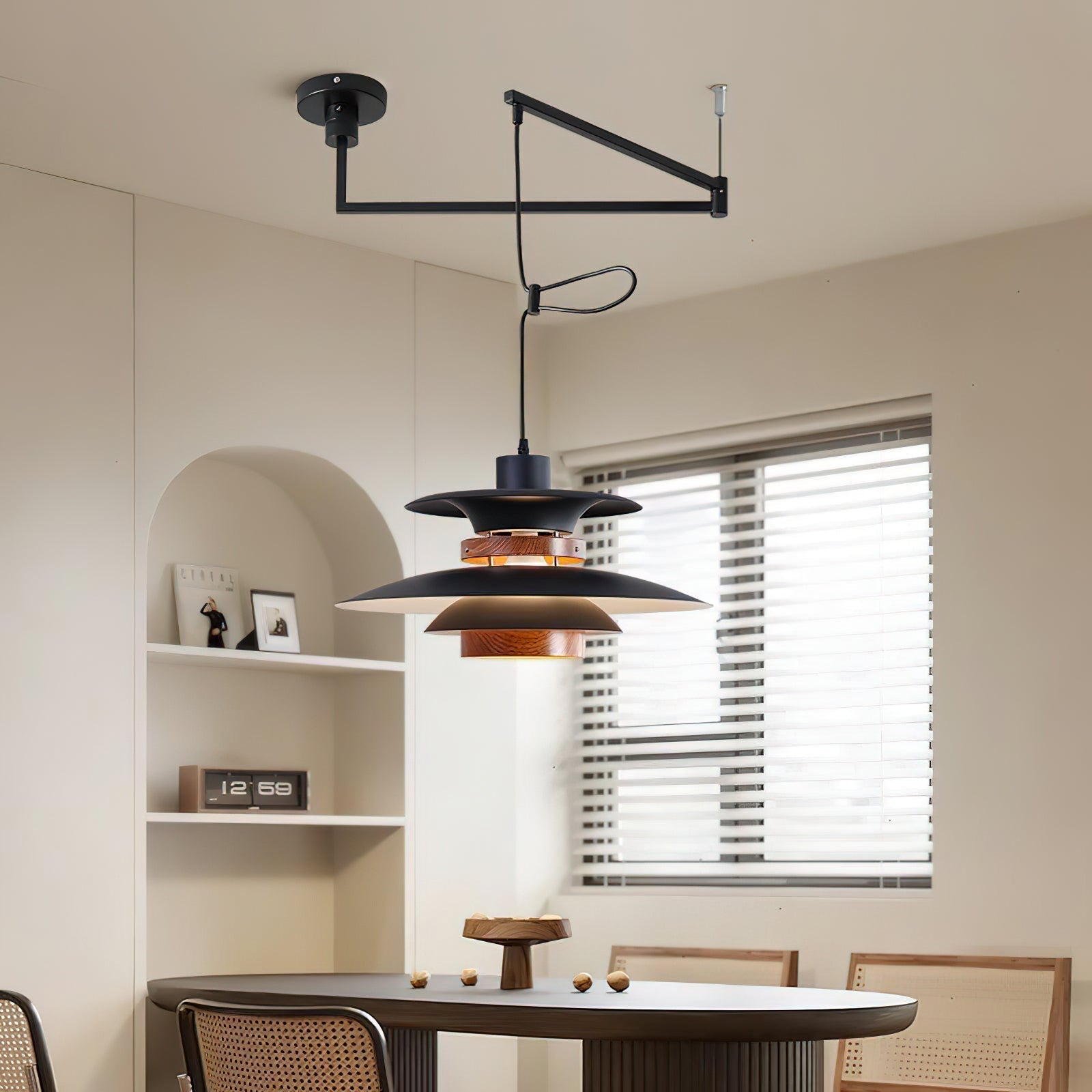 Solva Swivel Arm Pendant Lamp With Four Shades Nordic Style - OpalDwell