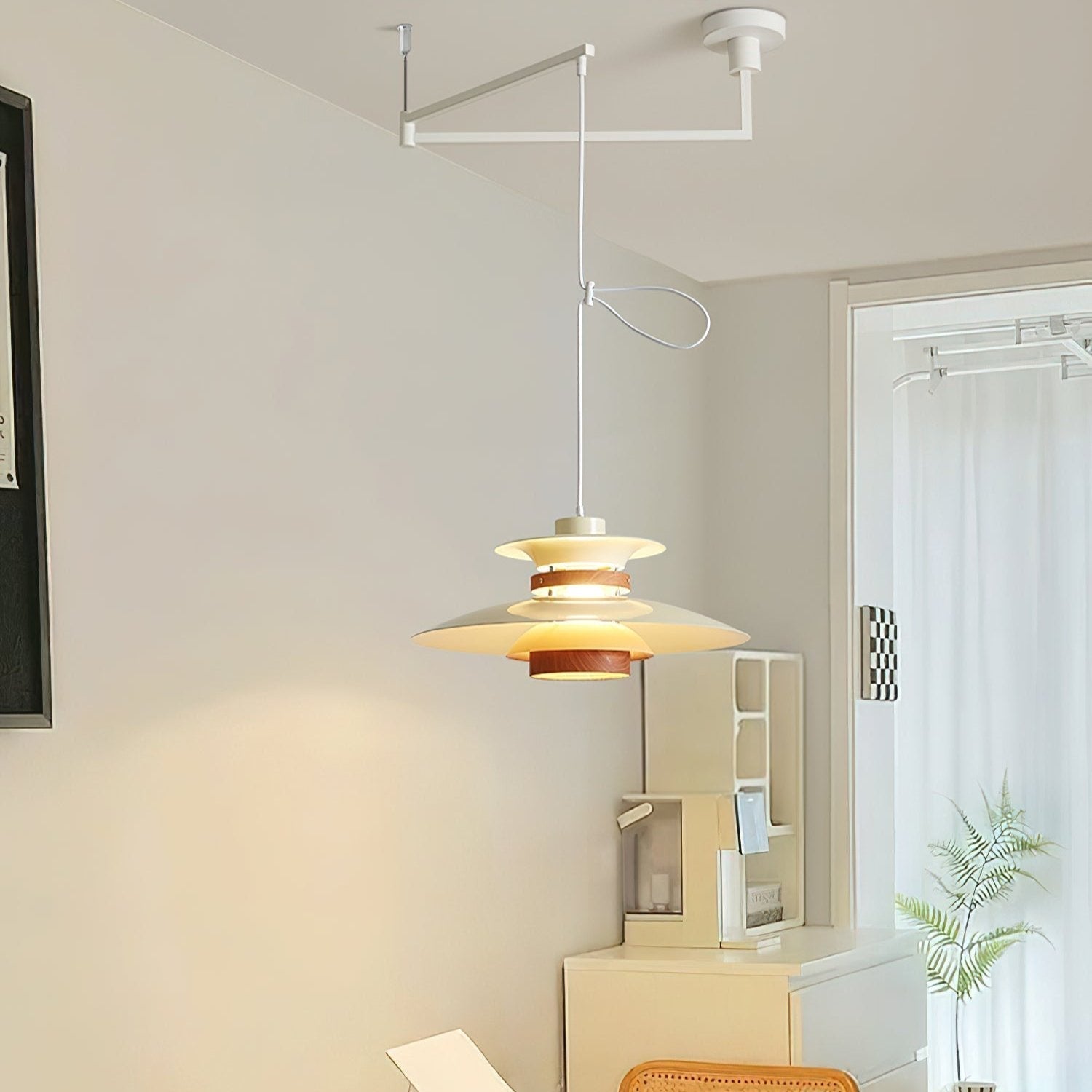 Solva Swivel Arm Pendant Lamp With Four Shades Nordic Style - OpalDwell